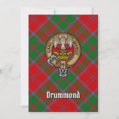 Clan Drummond Wappen über Tartan Einladung (Rückseite)
