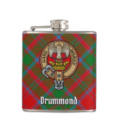 Clan Drummond Wappen über Tartan Flachmann (Vorderseite)