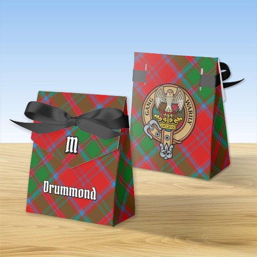 Clan Drummond Wappen über Tartan Geschenkschachtel