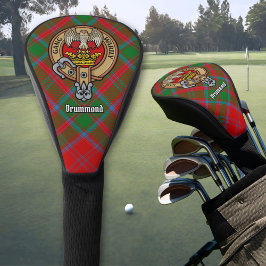 Clan Drummond Wappen über Tartan Golf Headcover