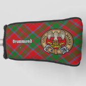 Clan Drummond Wappen über Tartan Golf Headcover (Vorderseite)