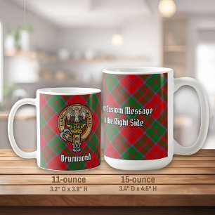 Clan Drummond Wappen über Tartan Kaffeetasse