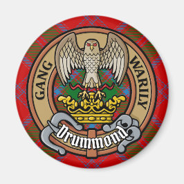 Clan Drummond Wappen über Tartan Magnet
