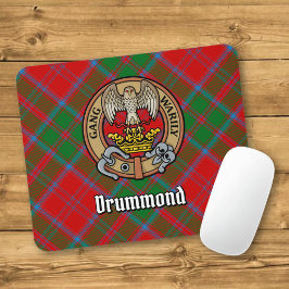 Clan Drummond Wappen über Tartan Mousepad