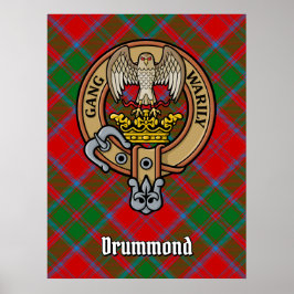 Clan Drummond Wappen über Tartan Poster