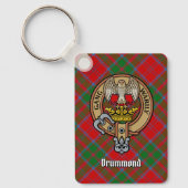 Clan Drummond Wappen über Tartan Schlüsselanhänger (Vorderseite)