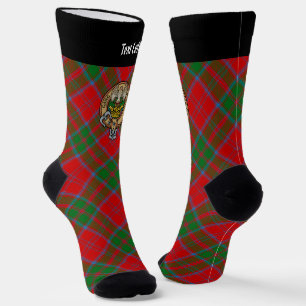 Clan Drummond Wappen über Tartan Socken