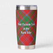 Clan Drummond Wappen über Tartan Thermobecher (Rückseite)