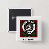 Clan Dunbar Tartan & Wappen Abzeichen Button (Vorne & Hinten)