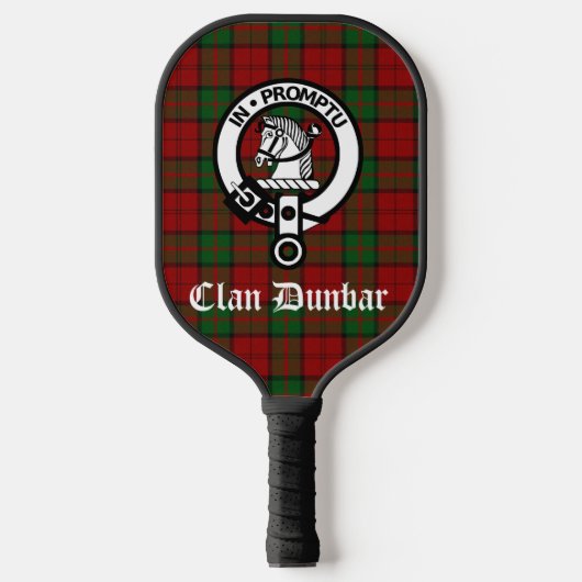 Clan Dunbar Tartan & Wappen Abzeichen Pickleball Schläger (Vorderseite)