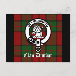 Clan Dunbar Tartan & Wappen Abzeichen Postkarte