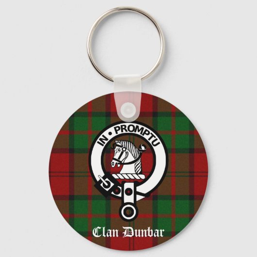 Clan Dunbar Tartan & Wappen Abzeichen Schlüsselanhänger (Vorderseite)