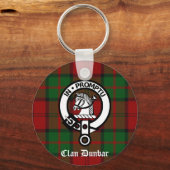 Clan Dunbar Tartan & Wappen Abzeichen Schlüsselanhänger (Vorderseite)