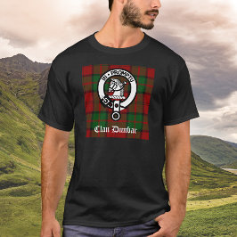 Clan Dunbar Tartan & Wappen Abzeichen T-Shirt