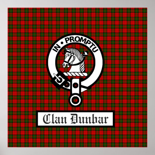 Clan Dunbar Wappen Abzeichen & Tartan Poster (Vorne)