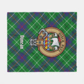 Clan Duncan Crest over Tartan Fleecedecke (Vorderseite (Horizontal))