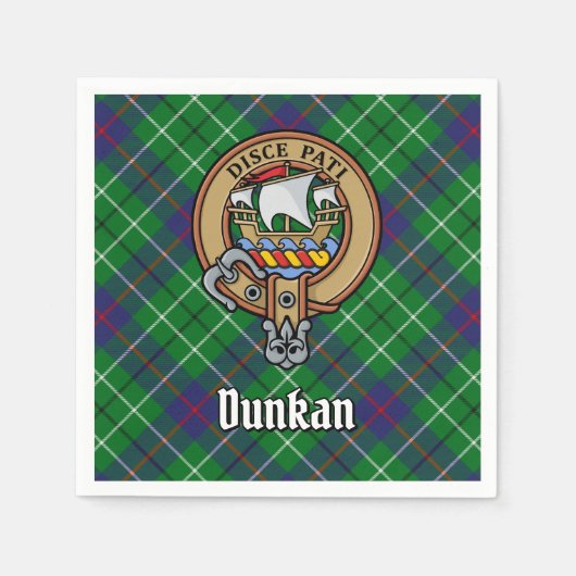 Clan Duncan Crest over Tartan Serviette (Vorderseite)