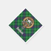 Clan Duncan Crest over Tartan Serviette (Ecke)