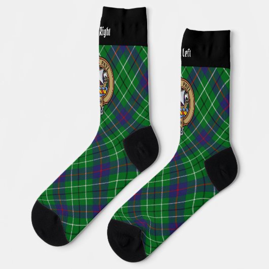 Clan Duncan Crest over Tartan Socken (Linkes Detail)
