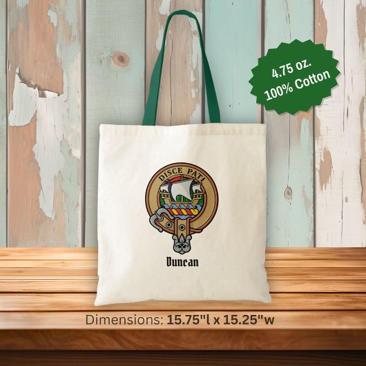 Clan Duncan Crest over Tartan Tragetasche