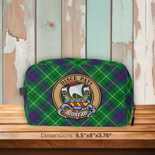 Clan Duncan Crest over Tartan Waschbeutel