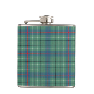 Clan Duncan hellgrüner und blauer alter Tartan Flachmann