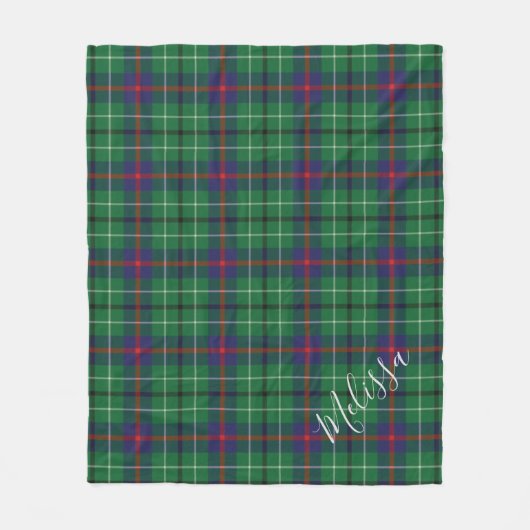 Clan Duncan Kariert Tartan Fügen Sie Ihren Namen b Fleecedecke (Vorderseite)