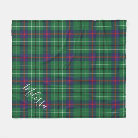 Clan Duncan Kariert Tartan Fügen Sie Ihren Namen b Fleecedecke (Vorderseite (Horizontal))