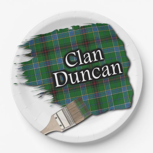 Clan Duncan Scottish Tartan Paint Brush Pappteller (Vorderseite)