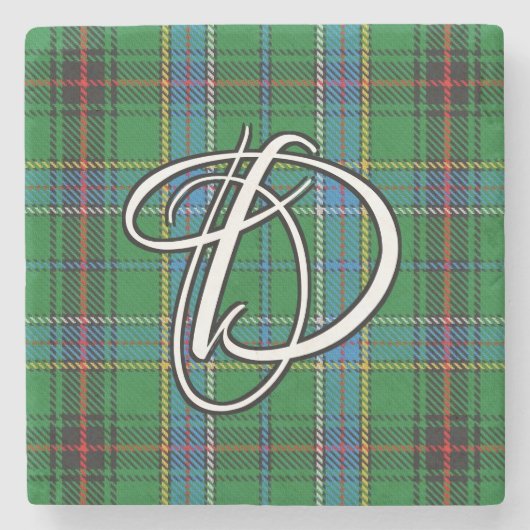 Clan Duncan Tartan Custom Monogram Steinuntersetzer (Vorderseite)