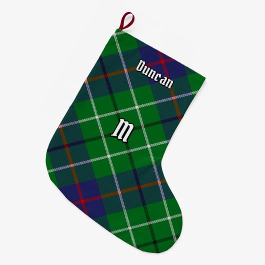 Clan Duncan Tartan Großer Weihnachtsstrumpf (Vorderansicht (hängend))
