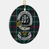 Clan Duncan Wappen Abzeichen & Tartan individuell  Keramik Ornament (Rechts)