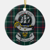 Clan Duncan Wappen Abzeichen & Tartan individuell  Keramik Ornament (Vorne)