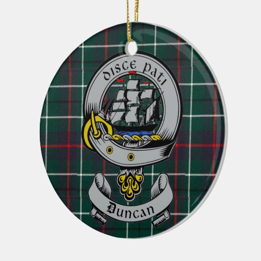 Clan Duncan Wappen Abzeichen & Tartan individuell  Keramik Ornament (Links)