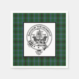 Clan Duncan Wappen Abzeichen und Tartan Serviette