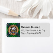 Clan Duncan-Wappen über Tartan (Insitu)