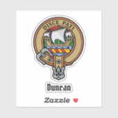 Clan Duncan Wappen über Tartan Aufkleber (Blatt)