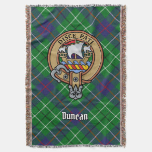 Clan Duncan-Wappen über Tartan Decke
