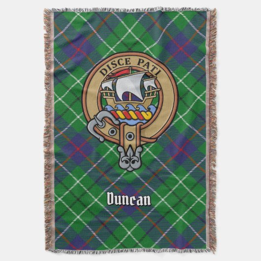 Clan Duncan-Wappen über Tartan Decke (Vorderseite Vertikal)
