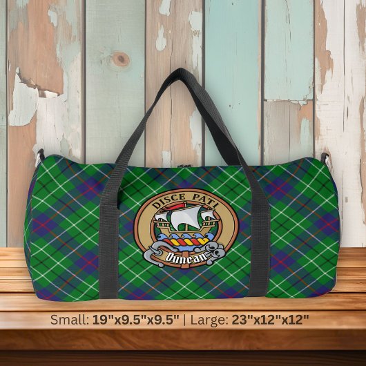 Clan Duncan-Wappen über Tartan Duffle Bag