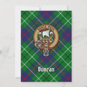 Clan Duncan Wappen über Tartan Einladung (Rückseite)