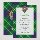 Clan Duncan Wappen über Tartan Einladung (Vorne/Hinten)