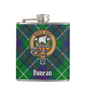 Clan Duncan Wappen über Tartan Flachmann (Vorderseite)