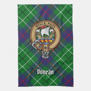 Clan Duncan-Wappen über Tartan Geschirrtuch