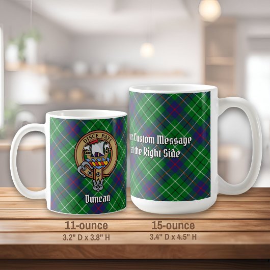 Clan Duncan-Wappen über Tartan Kaffeetasse