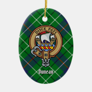 Clan Duncan-Wappen über Tartan Keramik Ornament