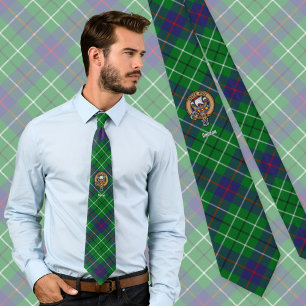 Clan Duncan-Wappen über Tartan Krawatte
