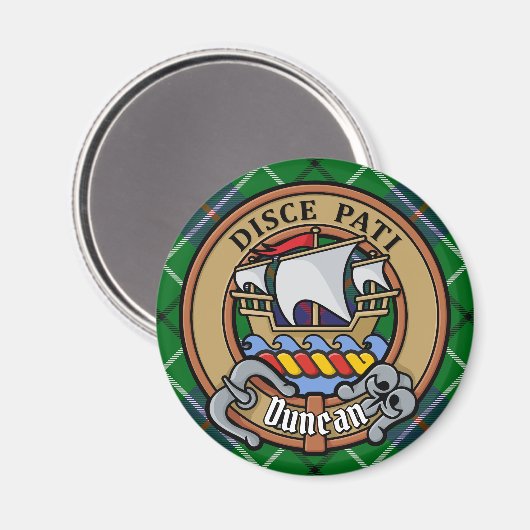Clan Duncan-Wappen über Tartan Magnet (Vorderseite/Rückseite)