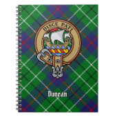 Clan Duncan-Wappen über Tartan Notizblock (Vorderseite)