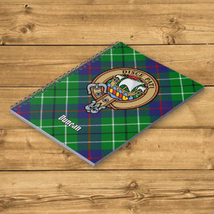 Clan Duncan-Wappen über Tartan Notizblock